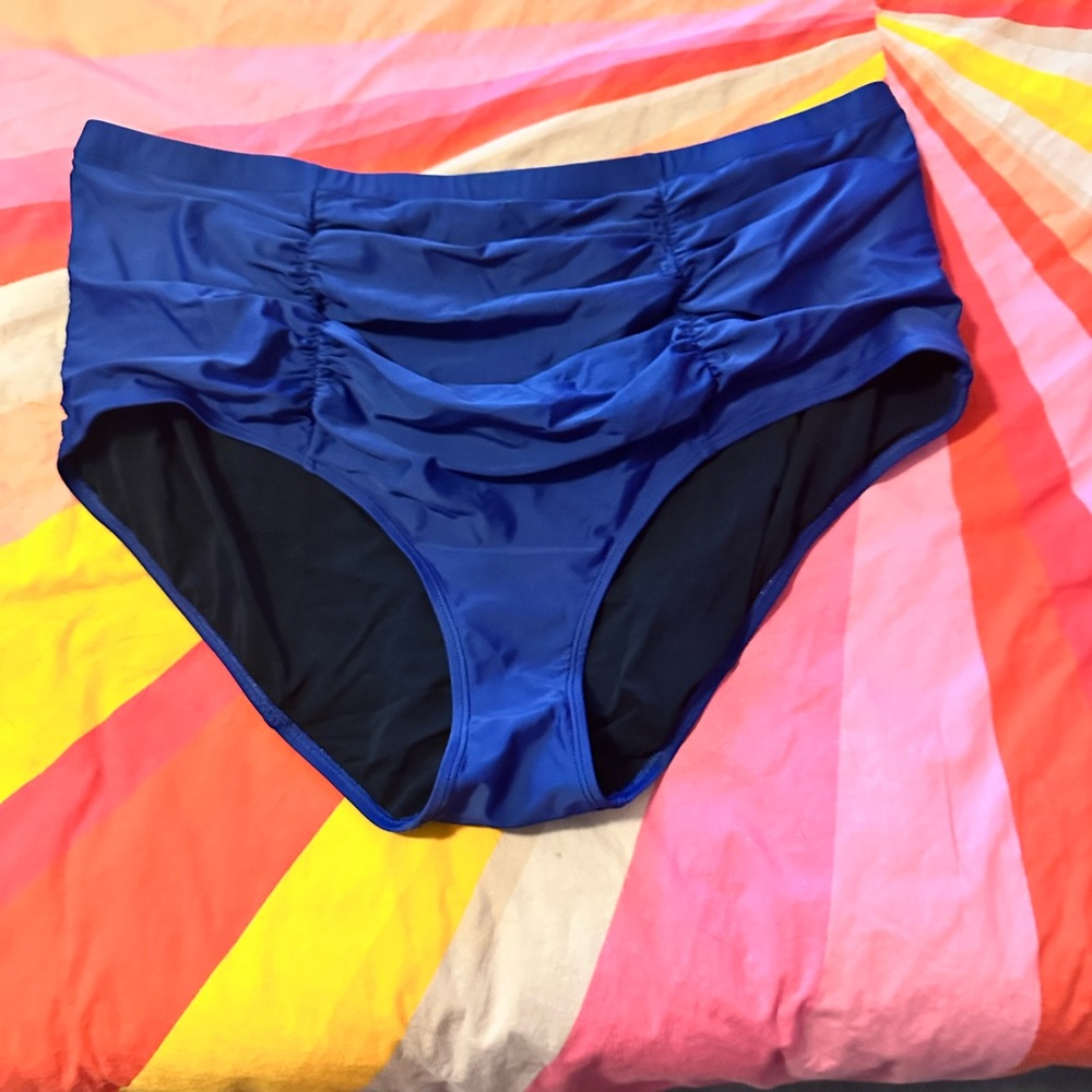 Torrid Navy high rise swim bottom